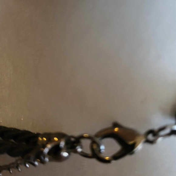 Stunning corded vintage necklace~ Copper beads with green turquoise stone - Picture 3 of 7